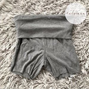 Skims Soft Lounge Fold Over Short in Heather Gray XS